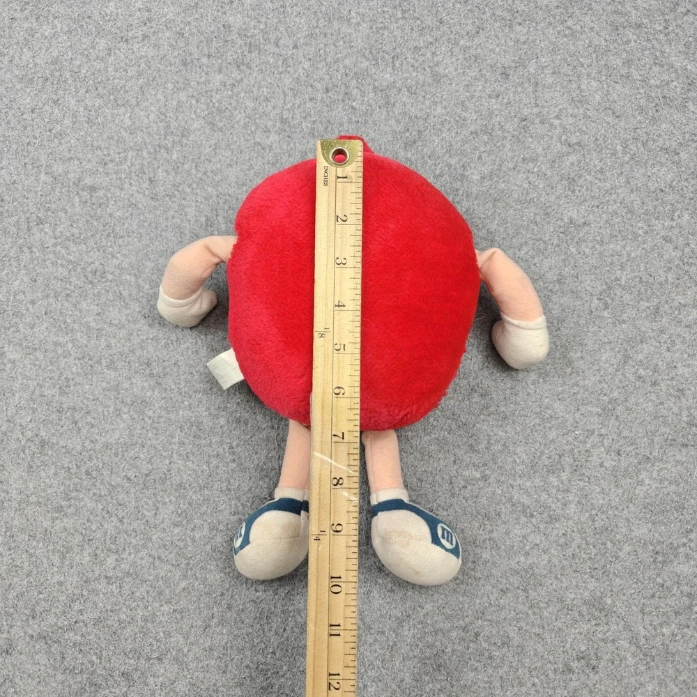 VTG M&M's Red Character Plush Stuffed Animal Toy Vintage Small 10 In Blue Shoes